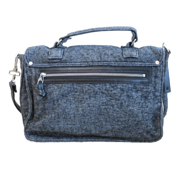 PROENZA SCHOULER Gray PS1 Small Melange Felt Wool Crossbody Shoulder Satchel Bag - Picture 3 of 9